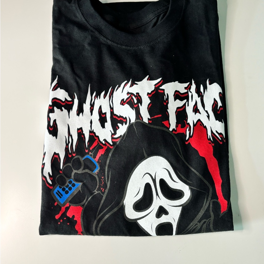 Men's Black Graphic T-Shirt (Ghost Face)